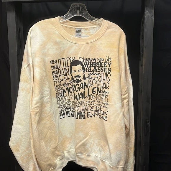MORGAN Wallen- Custom Made Tan Bleached Crewneck Sweatshirt - Picture 2 of 4